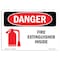 Signmission OSHA Danger Sign, Fire Extinguisher Inside, 10in X 7in Rigid Plastic, 7" W, 10" L, Landscape OS-DS-P-710-L-2381 - alternate 1